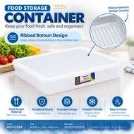 Yokoko Food Storage Container w/ Lid | Ribbed Bottom | Stackable Airtight Fridge Box | Food Grade