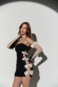 CURVF Belle Dress with Arm Sleeves รวมปลอกแขน โบว์ถอดได้