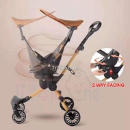 ﹉☢☸MAGIC STROLLER V5 Advanced V5B Ultralight Foldable 2-Way Facing Adjustable Awning &amp; Rotating Seat with One Button