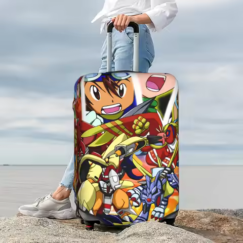 Fashion Joe Kido Digimon Izzy Izumi Luggage Cover Protector Dust Proof Mimi Tachikawa Sora Travel Su