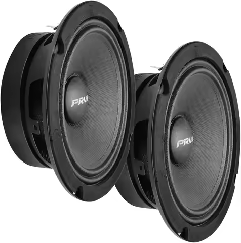6.5 Inch Car Audio Midrange Speakers Pair, 200W 4 Ohm Slim Design for Door Installation