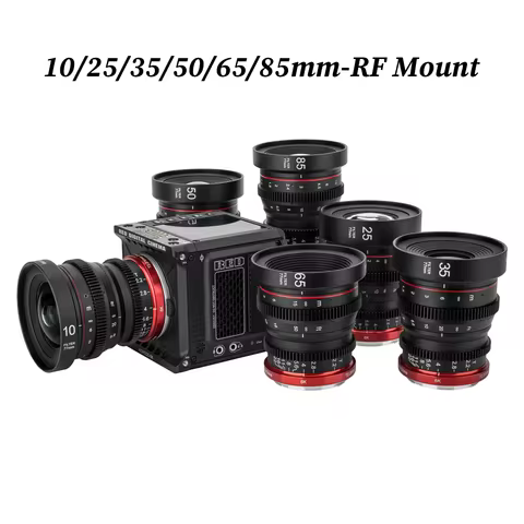 Meike 10/25/35/50/65/85mm T2.2 Large Aperture MF Prime Cine Lens for Olympus Panasonic M43 /Canon RF