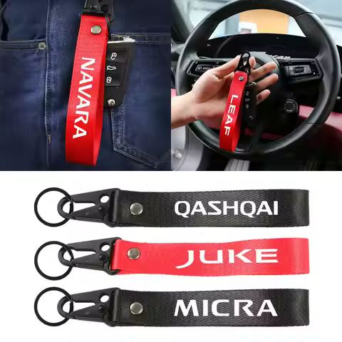 Car Ribbon Rope Keychain Keyring Auto Accessories For Nissan Navara NP300 Qashqai Juke Micra K12 K14
