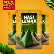 Bunting Nasi Lemak Bungkus Daun Pisang Cantik Murah Banner Niaga Bonet Kereta Design Ringkas