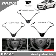 Vemart proton preve carbon fiber steering wheel frame cover garnish accessories
