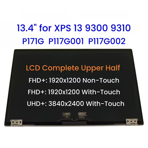 13.4" for Dell XPS 13 9300 9310 P171G P117G001 P117G002 LCD Complete Upper Half LCD Touch & Non-Touc