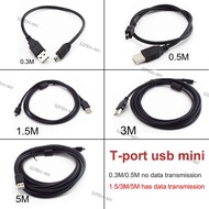 Mini USB Cable T-port mini USB Data Cable 0.3M 0.5M 1.5M 3M 5M USB To USB Fast Charger For MP3 MP4 P