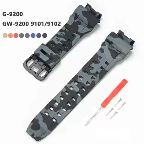 Camouflage Silicone Strap for Casio G-Shock G-9200 GW-9200 9101 9102 9110 9125 Men Sport Rubber Watc