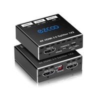 ROFAVEZCO 4K@60Hz HDMI Splitter 1 in 2 out 4:4:4,18Gbps,Supports Soundbar,HDCP2.2 Bypass,EDID,Duplic