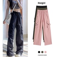 【READY STOCK AT Johor】 Hotgirl⭐Cargo Pocket Pant Overalls for women high-waisted slim and drapey wid