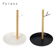 [Baosity11] Kitchen Fruit Basket Banana Holder Rack PP Wood Metal Fruit Organizer for Home Counterto