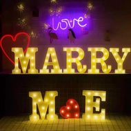 LED Light 3D Letter Alphabet  Love Decoration Marriage Proposal Propose Surprise Marry Me Love