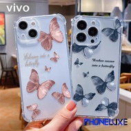 For Vivo Y91 Y95 Y20 Y20s Blue butterfly Case Y11S Y12S Y17s Y18 Y16 Y27 Y28 Y36 Y19s Y21S Y15s Thic