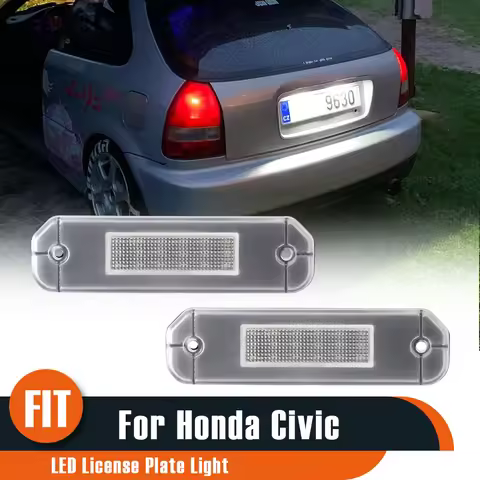 2Pcs For Honda Civic EJ EG EK EK3 CR-X Integra Del Sol LED License Number Plate Lights Lamp OEM#3410