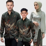 Batik couple kebaya  lamaran  warna sage kebaya wisuda baju couple ayah dan anak laki usia 2-12thn