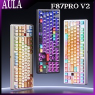 AULA F87Pro V2 Mechanical Keyboard Wireless three mode Double 8K low latency 360 optical field Offic