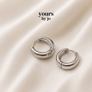 Yours by Jo S925 Sterling Silver Elegant Medium Round Hoop Earrings