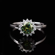 ❤[Sunflower Ring] Sterling Silver Electroplating 18k Gold, Heavy Industry Solid, Main Stone Size 1 C