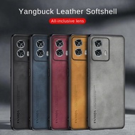 Lambskin Leather Matte Case For Motorola Edge 50 Fusion 50Fusion 5G TPU Soft Frame Protect Fundas On