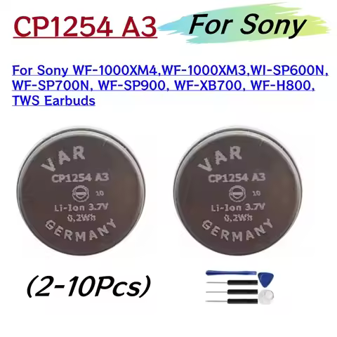 2-10PCS CP1254 60mAh Battery for Sony WF-1000XM4,WF-1000XM3,WI-SP600N,WF-SP700N,WF-SP900,WF-XB700,WF