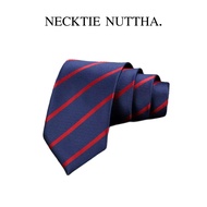 NECKTIE NUTTHA-️Blue-Red Tie (Size 8 CM./Length 54 Inches)-Fast Delivery 1-2 Days To Arrive Striped
