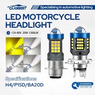 Lampu Depan Motosikal LED H4/P15D – Dwi Warna (Putih & Kuning) dengan Kanta Projektor