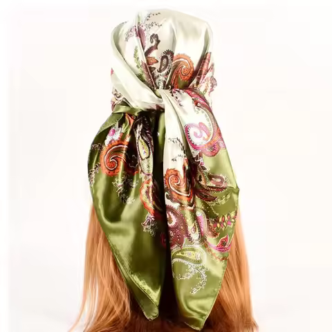 2025 New Silk Square Hair Scarf Foulard Pashmina Shawls Wraps Neck Scarves Women Floral Bandana Head