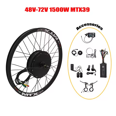 Ebike 48V-72V 1500W 24" 26" 27.5" 29" 700C MTX39 Rim Rear Motor Wheel with display