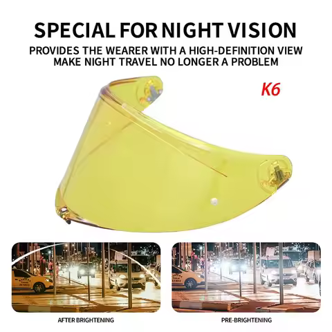 Helmet Visor For AGV Motorcycle Helmets Night Vision Visor Lens For AGV K6 K6S Helmet Lens Windshiel