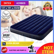 INTEX 64758 1.37 Meter Queen Size Inflatable Air Bed Mattress With 2-in-1 Valve