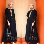 Abaya Hitam Turkey Gamis Wanita Maxi Dress Arab Saudi Bordir Zephy