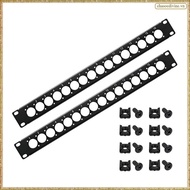 [K O G X] XLR Patch Panel 1U Rack 2 Packs, Punched Metal Rack Mount Audio Rack Mount Panel 1U16
