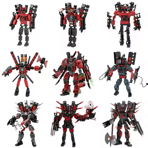 MOC Skibidi Toilet Building Speaker Titan Model Titan TV Man Titan Cameraman Building Blocks forChil