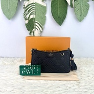 《荃灣實體店》 LV Easy Pouch On Strap黑色真皮壓紋麻將包 晶片款 全套有單