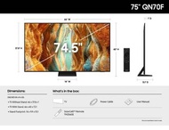 Samsung 75" QN70F 量子點 4K 電視