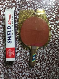 SUNFLEX 乒乓球拍 未拆膠膜 外盒 Table Tennis Rat  盾牌 40mm 乒乓球 （梳化）