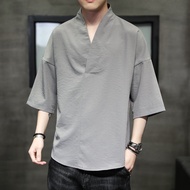 New Summer Ice Silk Casual Hanfu Chinese Style Large T-shirt