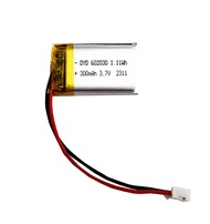 602030 3.7v Battery 300mAh Lithium Polymer Rechargeable Battery with JST Connector for Household App