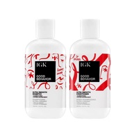 IGK GOOD BEHAVIOR Super Smooth Shampoo and Conditioner Set (8oz)+Gift Travel Packet | Volume+Thickne