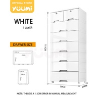 Yuumi With Lock White 4 5 6 7 Layer Durabox Cabinet Drawer Plastic Wardrobe Storage Box For Baby Toy