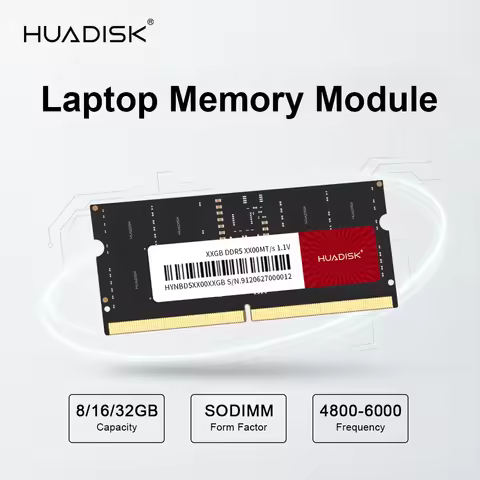HUADISK DDR5 Ram Memory Laptop 4800MHz 5600MHz 6000MHz 8GB 16GB 32GB 262Pin Notebook Upgrade