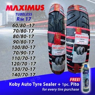 MAXIMUS Tubeless Tires R17 ( 60/80-17 , 70/80-17 , 80/80-17 , 90/80-17 , 100/80-17 , 70/90-17 , 120/