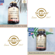 วิตามินดี3 Vitamin D3 (Cholecalciferol) 10 MCG (400 IU), 250 or 100 Softgels - Solgar D-3 D 3
