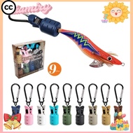 CC 9pcs Kits Squid Jig cover, With Carabiner Fishing Tackle Bait Protector, Fishing Accessories Webf