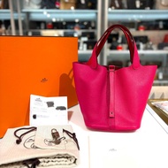 全新HERMES PICOTIN 22 拼色桃紅拼粉TC皮 銀扣 H082380CK #P22 #BRAND NEW #香榭站正品