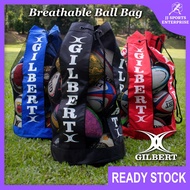 Gilbert Breathable Ball Bag Beg Bola Karung Bola Bag for Football Soccer Ragbi Futsal Basketball Net