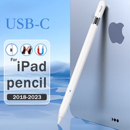 ปากกาหน้าจอสัมผัสสำหรับ iPad USB-C ชาร์จพอร์ตที่ซ่อนอยู่ปากกาตัวเก็บประจุ Applepencil สำหรับ Applepencil สไตลัส Air5แท็บเล็ต Pro 2 9 9แม่เหล็กมือสไตลัสเอียงความรู้สึกฝ่ามือฟังก์ชันปฏิเสธ