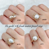 Us gold 10k fresh water pearl ring with box gold ring