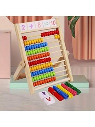 1盒彩色木製算盤計數架,幼兒園兒童教育早期學習玩具,節日禮物