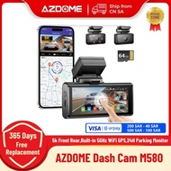 AZDOME M580 Dash Cam 5k Front Rear Car Camera Built-in 5GHz WiFi GPS 4" Touch Screen 24H Parking Mon